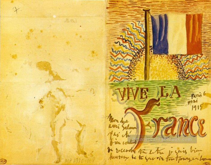 Vive La France 1914 cubiste Pablo Picasso Peintures à l'huile
